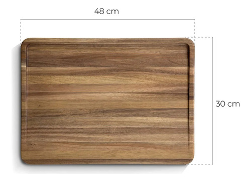 Tabla Mediana De Corte Para Asado De Acacia 48 X 30 Cm