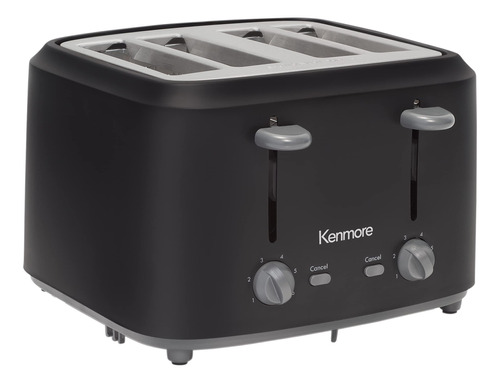 Kenmore Tostadora 4 Rebanada Control Dual Negro Mate Gris 6