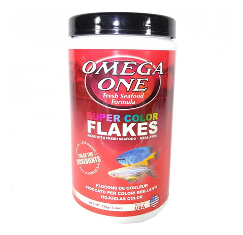 Super Color Flakes 148gr Omega One Para Peces Tropicales