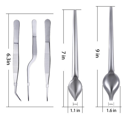 Imagen 2 de 8 de Pinzas De Precisión Para Cocinar Y Cucharas Culinarias 5 Und