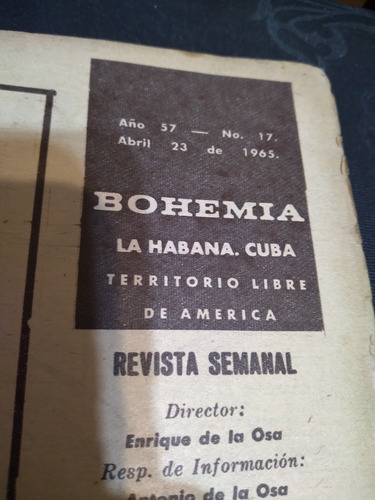 Revista Bohemia 1965 Che Guevara Fidel Castro Cuba