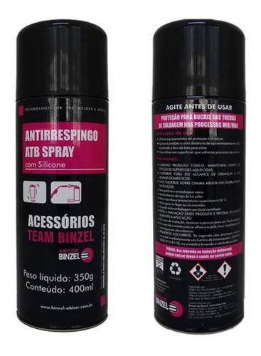 Antirrespingo Solda Atb Spray Com Silicone Binzel 400 Ml