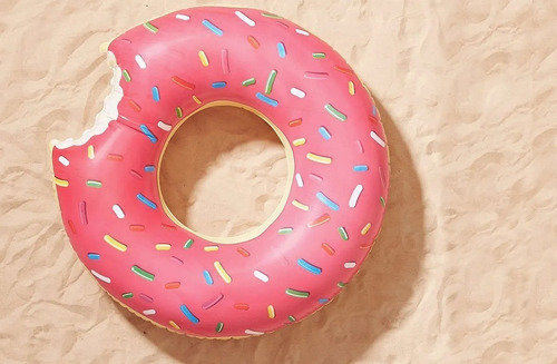 Imagen 2 de 3 de Flotador Inflable Donut Dona Mordida 120cm Piscina Playa
