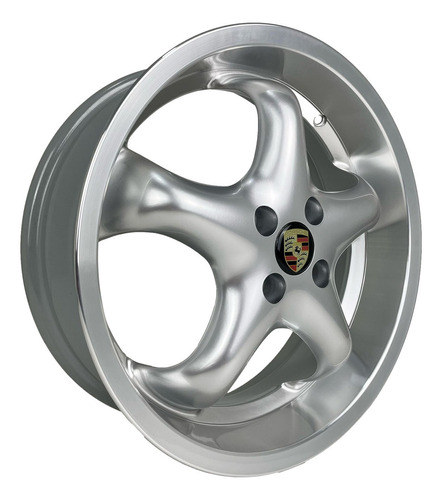 Rodas Aro 17 4x108 M20 Antiga Binno B860 Ford / 4 Rodas Cor Prata Com Borda Diamantada