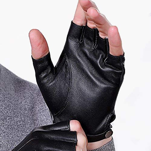 Imagen 2 de 7 de Guantes Sin Dedos Guantes De Cuero Pu Pantalla Táctil Ves