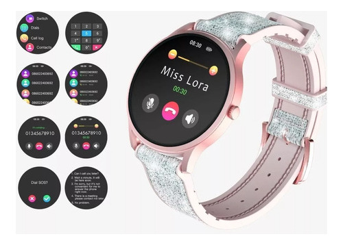 Imagen 5 de 7 de Reloj Kieslect Smartwatch Lady Calling Lora + Malla Rosa