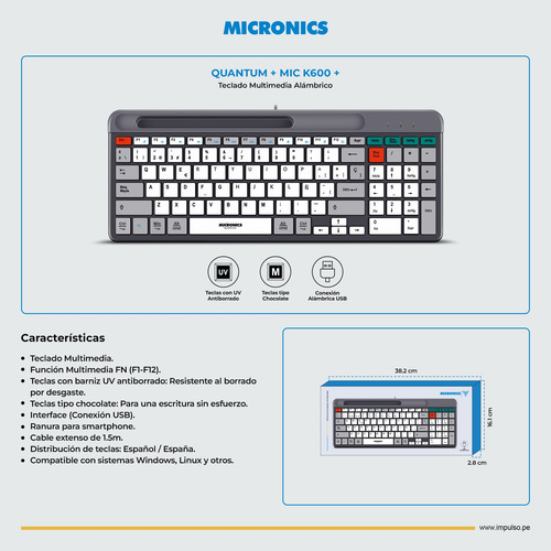 Teclado Micronics Quantum+ - Mic K600+