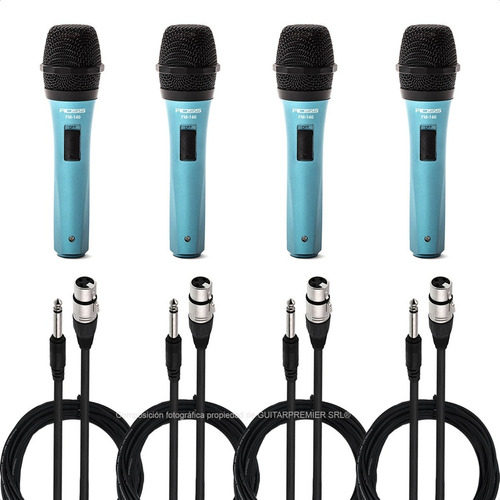 4 X Microfonos Dinamicos Supercardioide Voces Karaoke Cable