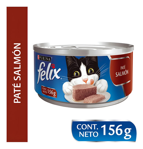 Alimento Gato Felix Pate De Salmon Lata 156g Pack 24un