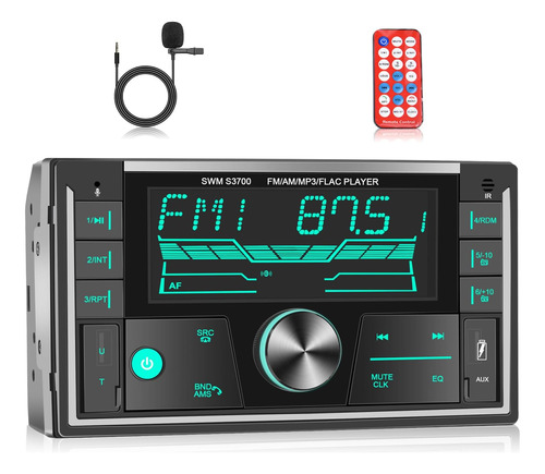 Podofo Estéreo Auto Doble Din Con Audio Bluetooth Y Llamadas