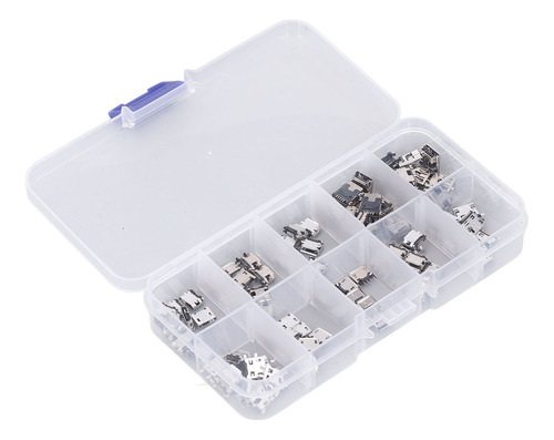 Conector Micro Mini Usb Hembra 10 Tipos Para 100 Piezas