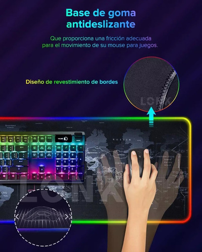 G Alfombrilla De Ratón Led Rgb Grande Para Ratón De