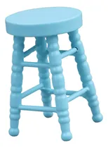 Comprar Taburete Redondo A Escala 1\u002F12, Modelo De Muebles En Azul