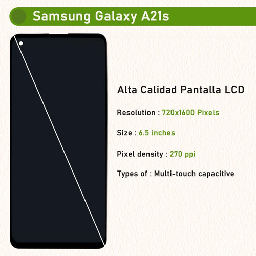 Para Samsung A21s Sm-a217f/m Pantalla Lcd Con Marco
