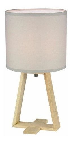 Luminaria De Mesa Portátil Madera Nordico Pantalla De Tela