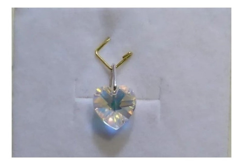 Imagem 3 de 6 de 10 Pingentes Cristal Swarovski Coração Boreal 1,0c Prata 925