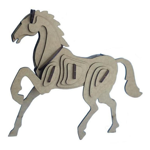 Brinquedo Quebra Cabeça 3d Cavalo Mdf