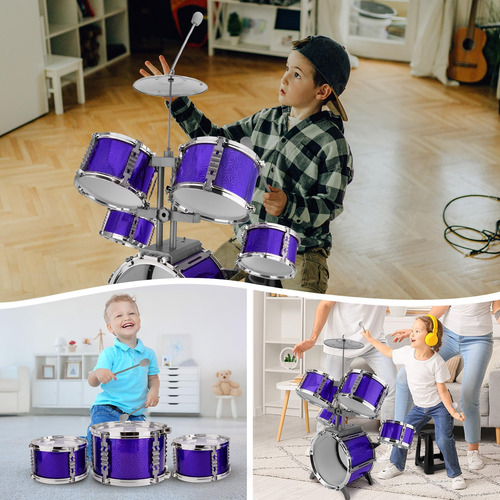 Juego De Batería Niños Pequeños Morado Navidad