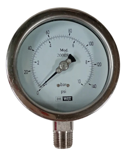 Manómetro 4 Acero Inoxidable T-316 200 Psi Glicerina