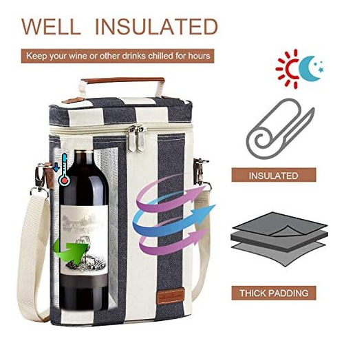 Bolsa Para Vinos Con Aislamiento, Para 2 Botellas, Bolsa De
