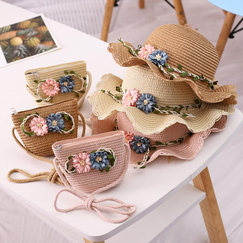 Sombrero De Sol Para Niños, Gorro De Playa, Bolso De Mano