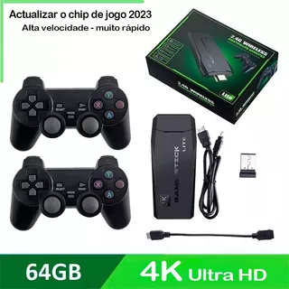 Vídeo Game Console Box Stick 4k 2 Controles Sem Fio