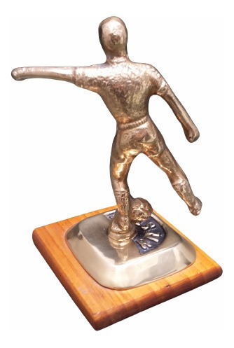 Antiguo Trofeo Futbol Riestra Bronce Macizo (Usado)