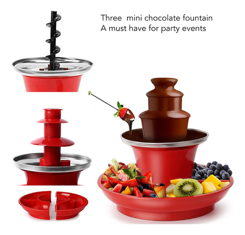 Fuente Chocolate Fondue Para Hogar Fiesta De Tres Capas