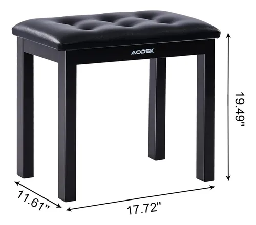 Banqueta De Piano Cojín Acolchado, Material De Patas D...