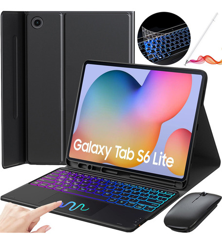 Funda Con Teclado Táctil + Mouse P/galaxy Tab S6 Lite 10.4in