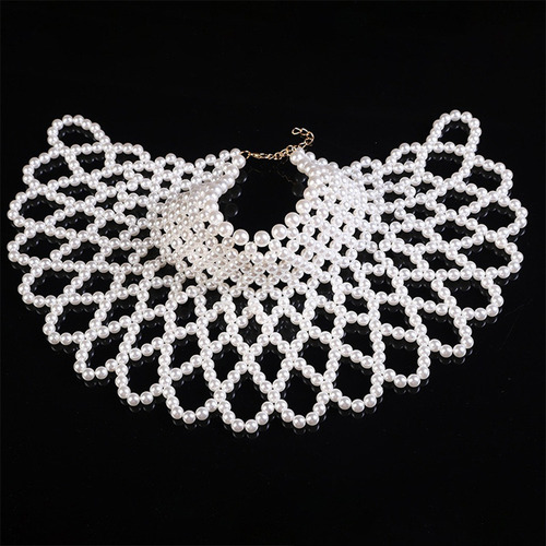 (w) Collares Tipo Chal De Perlas, Cadena Corporal, Cuello Co