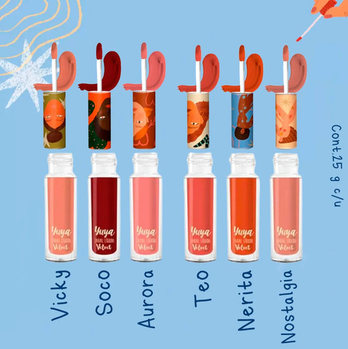 Set De 6 Labiales Velvet Yuya Larga Duración Edición Limitad Multicolor