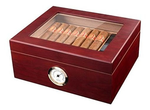 Humidor De Cigarros Royal Glass-top 50 Humidómetro