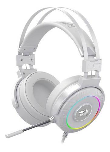 Imagen 1 de 2 de Audífonos gamer Redragon Chroma Lamia 2 lunar white con luz rgb LED