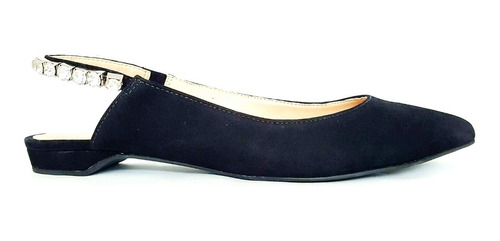 Sapatilha Bico Fino Slingback C/pedras Carrano Nobuck 126288