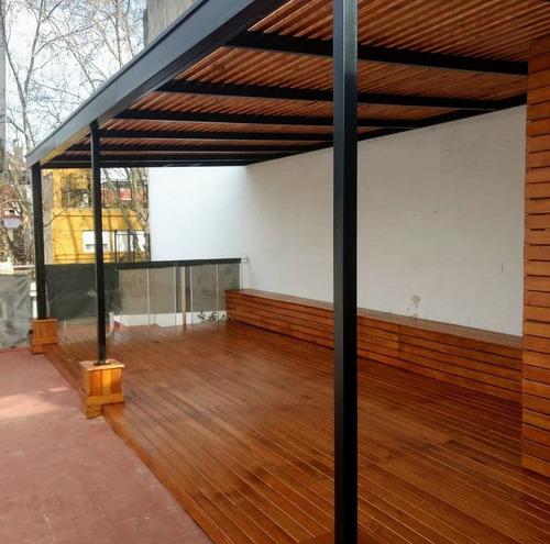 Pergolas De Hierro Y Madera Con Chapa Colocada X M2