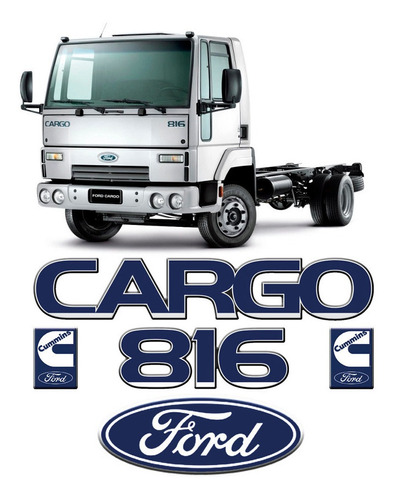 Kit Adesivos Emblemas Ford Cargo 816 - Letreiros Cargo 816