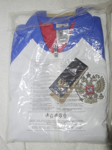 Imagen 4 de 8 de Campera adidas Rusia Doble Tela Blanca/azul Nueva