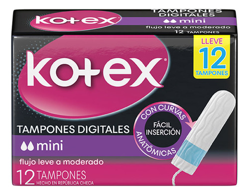 Tampones Digitales Kotex Mini X 12 Un