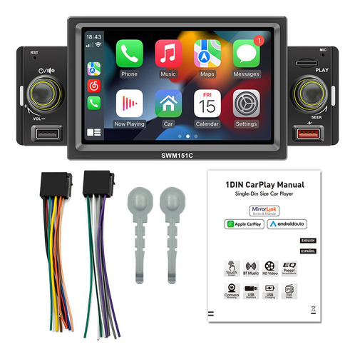 Autoestéreo Reproductor Mp5 De 5 In Estéreo Bt Fm Para Auto