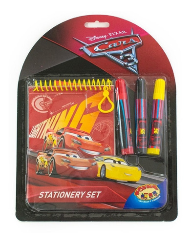Autos Cars Set Regalo Stickers Plumones Para Niños