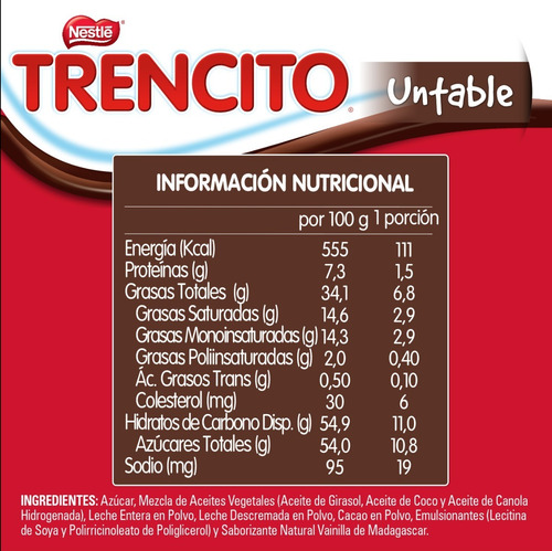 Imagen 2 de 3 de Crema Untable Trencito® Sabor Chocolate 350g