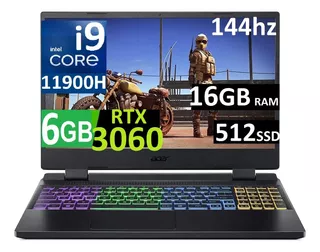 Acer Nitro 5 144hz Core-i9 11900h 16gb 512ssd Rtx3060 6gb