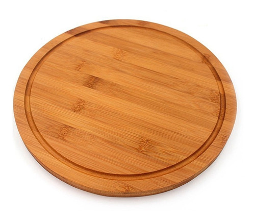 Imagen 1 de 8 de Tabla Para Pizza Picada En Madera Bambu 33cm