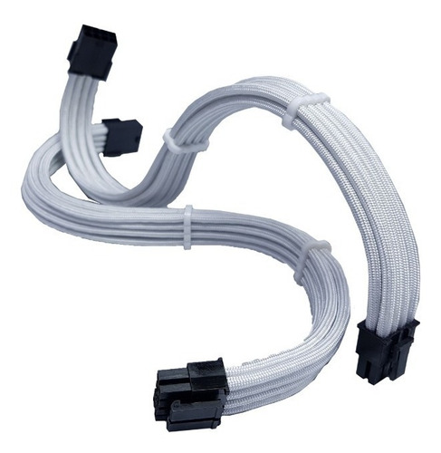 Imagem 2 de 8 de Kit 4 Cabos Extensores Sleeve Premium Tcl Full Branco Hof