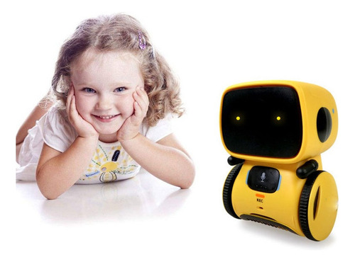 Robô Controle De Voz Inteligente Interativo Para Crianças Cor Amarelo