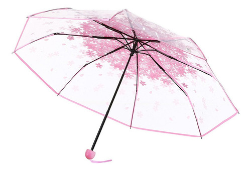 Sakura 7482 - Paraguas De Triple Pliegue Transparente