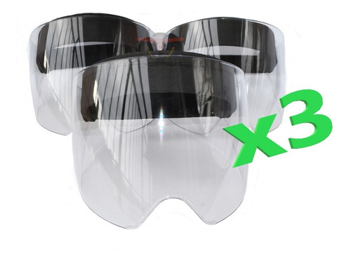 Careta Mascara Visor Protección Médica Antifluido Liviana X3