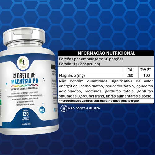 Kit C/3 Un. Cloreto De Magnésio P A 120 Cápsulas - Fits Life