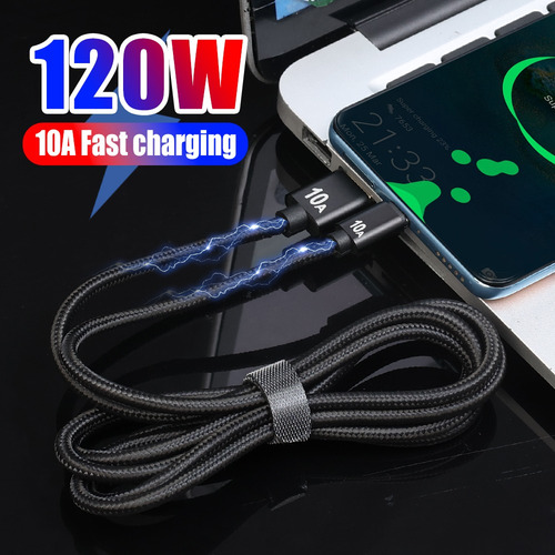 Cable De Datos Usb Tipo C De Carga Rápida De 10 A 120 W, 2 M